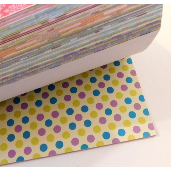 Scrapbook Paper Pack 12x12 Approx. 180 Pages Colorful Fleur de Lis Circles Lines - Picture 8 of 16